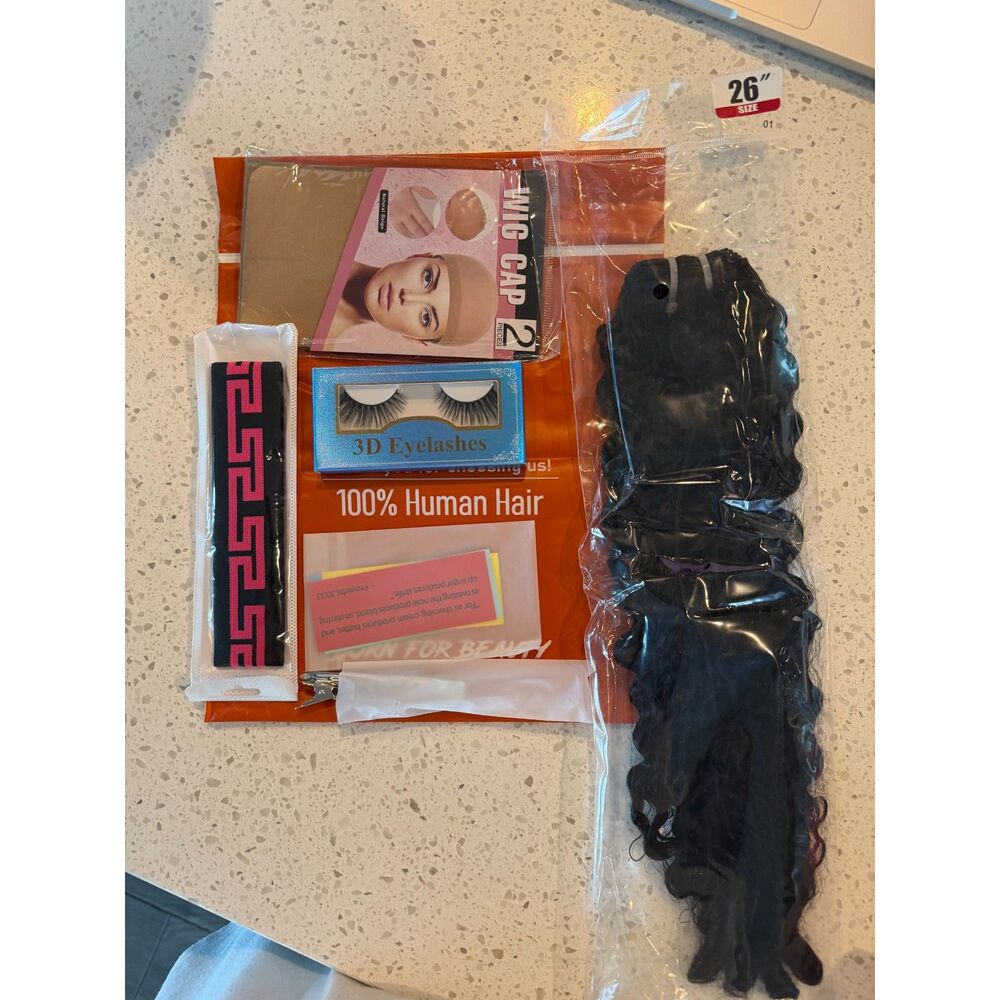 26in Burmese Curly 3C4A Virgin Human Hair Double-Weft Bundle Black